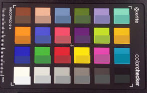 Cyrus CS24 - ColorChecker ; la couleur de référence se situe dans la partie inférieure de chaque bloc.