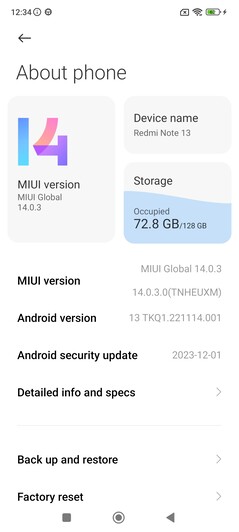 Logiciel Xiaomi Redmi Note 13 4G