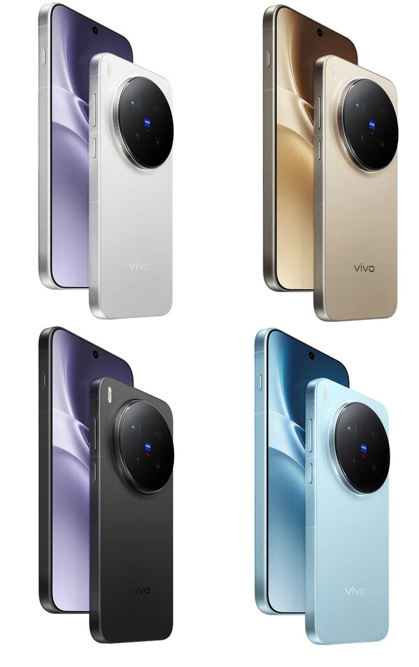 Le Vivo X300 Pro dans les quatre couleurs annoncées pour le lancement mondial. (Source de l'image : Vivo)