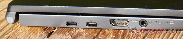 Connexions à gauche : deux Thunderbolt 4, HDMI 2.0, casque d'écoute