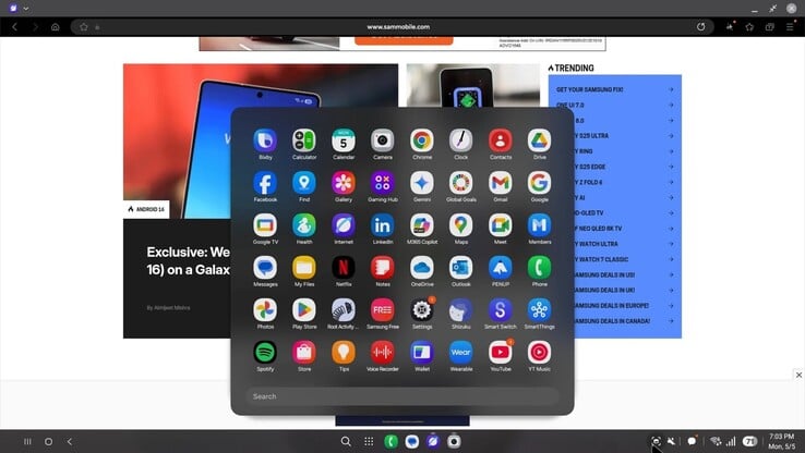 Samsung DeX dans One UI 8 (Image source : SamMobile)