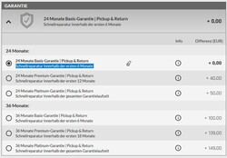 Options de garantie