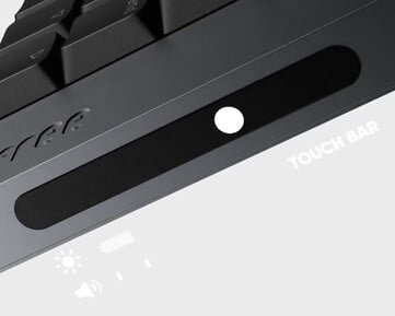 La barre tactile Lofree Flow 2 sera configurée par défaut pour la luminosité et le volume de l'écran. (Source de l'image : Lofree)