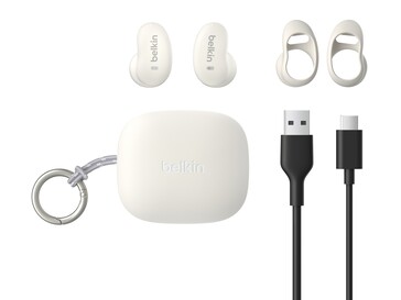 Contenu de la boîte des oreillettes SoundForm Anywhere. (Source de l'image : Belkin)