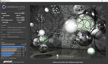 Mode batterie du Cinebench R15