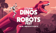 La fête Dinos vs. Robots de Steam devrait proposer des offres de jeux sur un certain nombre de titres phares de ces dernières années. (Source de l&#039;image : Steam sur YouTube)