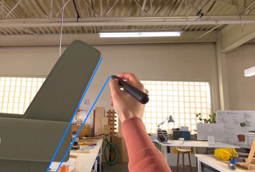 Des accessoires tels que le stylo spatial Logitech Muse sont désormais pris en charge pour l'interaction avec les mondes 3D. (Source de l'image : Apple)