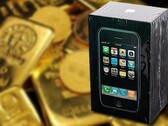 Un iPhone de première génération scellé en usine vaut bien plus que son poids en or (135 g : ~8 000 dollars américains). (Image source : LCG Auctions &amp; Unsplash - édité)