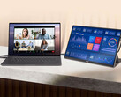 Le nouvel écran OLED de 16 pouces est commercialisé au prix de 299,90 euros dans l'Union européenne. Photo : une image promotionnelle montrant le moniteur portable connecté à un ordinateur portable.