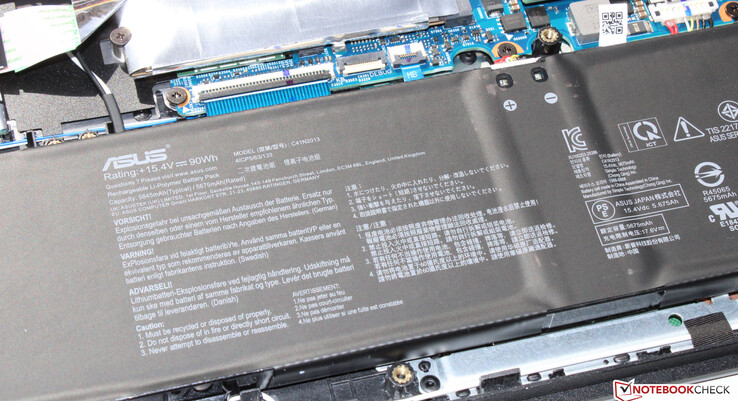 La batterie a une capacité de 90 Wh.