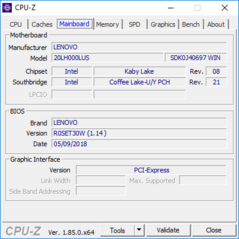 ThinkPad X380 Yoga - CPU-Z : carte-mère.