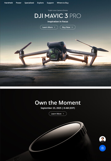 En revanche, le site web américain de DJI ne le fait pas. (Source de l'image : DJI)