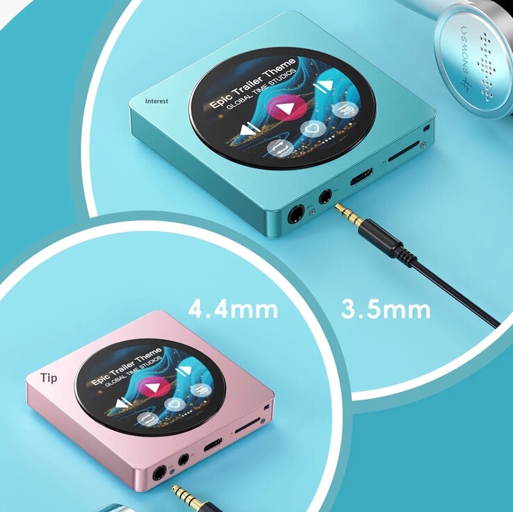 Le Fiio Snowsky Disc DAP prend en charge les casques asymétriques de 3,5 mm et les casques symétriques de 4,4 mm.