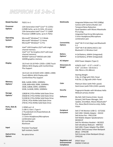 Spécifications de l'Inspiron 16 7620 2-en-1 (Source : Dell)