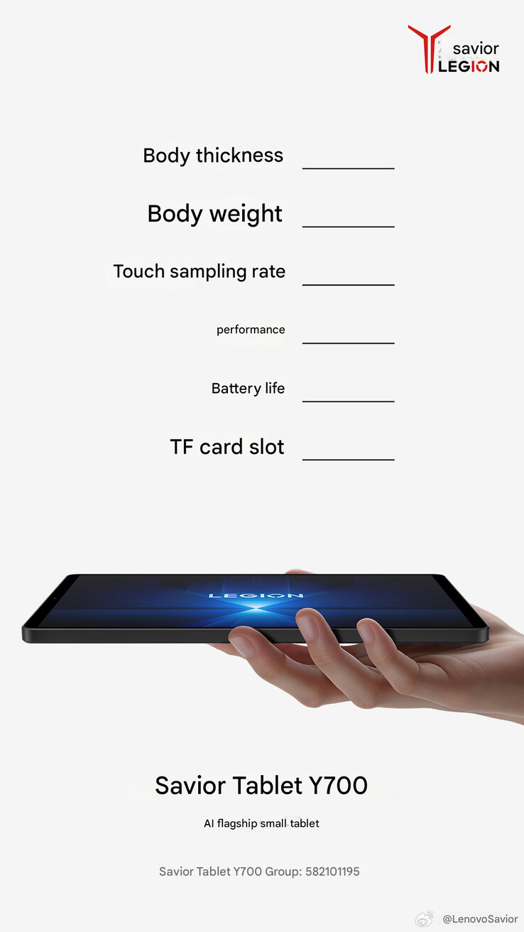 Lenovo annonce que la Legion Tab Gen 4 sera dotée d'un emplacement pour carte TF (Image source : Lenovo - machine translated)
