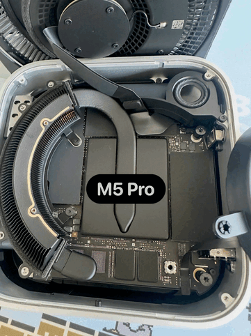 La puce NAND est également soudée sur le Mac Mini M5 Pro