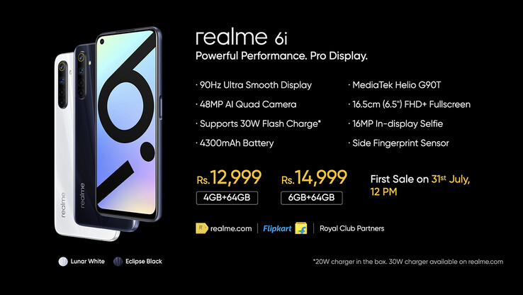 Spécifications et prix de Realme 6i (image via Realme sur Twitter)