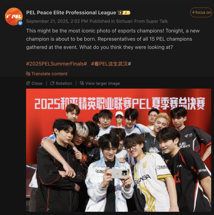 Le prétendu OnePlus 15 présenté par une ligue d'esports. (Source de l'image : Weibo)