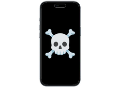 L'iPhone Air est peut-être en train de mourir. (Source de l'image : Apple w/ skull and crossbones emoji, édité)