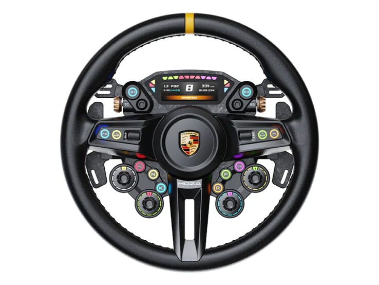 Volant Porsche Sim Racing sous licence officielle. (Source de l'image : Moza)