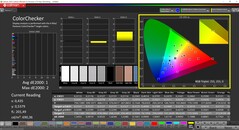 CalMAN ColorChecker (profil : P3, espace colorimétrique cible : P3)