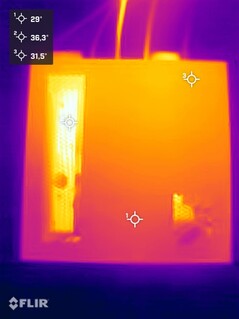 Minisforum MS-02 Ultra pendant le test de résistance (côté supérieur)