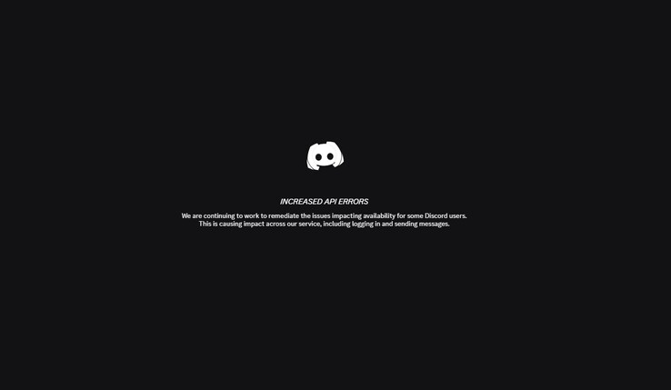 Discord a augmenté l'écran d'erreurs API.