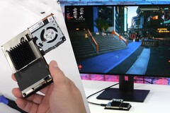Le mini PC Steam Deck d'ETA Prime est très dépouillé, mais il offre une meilleure acoustique et un meilleur rendement thermique que le Steam Deck standard grâce à un boîtier ouvert et à un plus grand nombre de dissipateurs de chaleur. (Source de l'image : ETA Prime sur YouTube - édité)