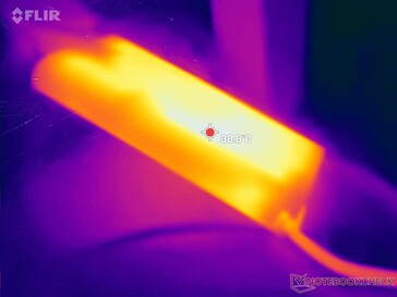 L'adaptateur secteur peut atteindre 39 °C en cas d'utilisation de charges exigeantes pendant des périodes prolongées