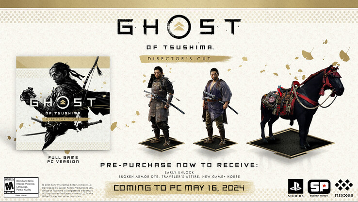 Bonus de précommande de Ghost of Tsushima Director's Cut (image via PlayStation)