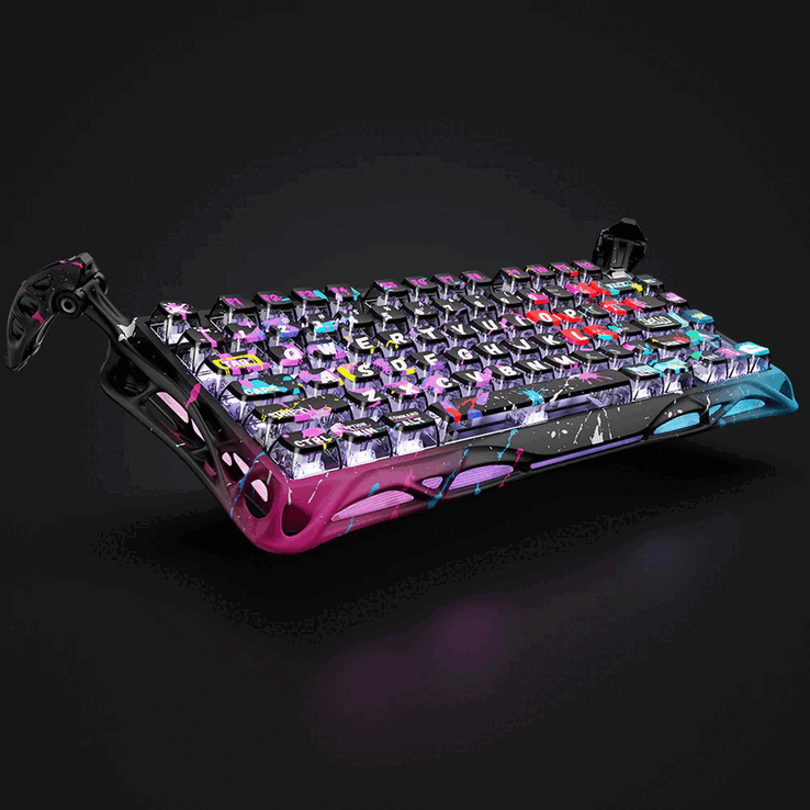 Le Gravastar Mercury V75 Pro Neon Graffiti Edition est doté d'un polling câblé de 8 000 Hz et d'un temps de réponse de 0,125 ms (Source d'image : Gravastar)