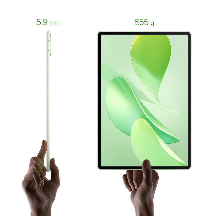 La Huawei MatePad 12 X 2025 est une tablette de 183 mm (7,2 pouces) sur 270 mm (10,98 pouces) et d'une épaisseur de 5,9 mm (source : Huawei)