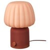 La lampe haut-parleur Bluetooth Kulglass de IKEA en rouge, marron et rose (Source : IKEA)