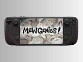 Le logo de Mewgenics et le Steam Deck. 