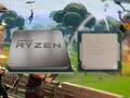 L'AMD Ryzen 7 5700G offre des performances bien plus rapides que l'Intel Core i7-10700 dans des jeux comme Fortnite. (Image source : AMD/Intel/Epic - édité)