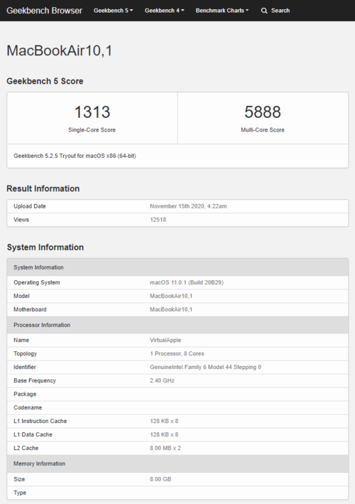 (Source de l'image : Geekbench)