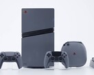 Console PlayStation 5 Pro 30th Anniversary en édition limitée, gris rétro, avec deux manettes DualSense assorties, un étui de transport et une station d'accueil pour la recharge des manettes. (Source de l'image : Sony Interactive Entertainment)