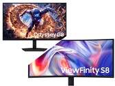 Samsung Odyssey G8 (en haut) et ViewFinity S8 (en bas).