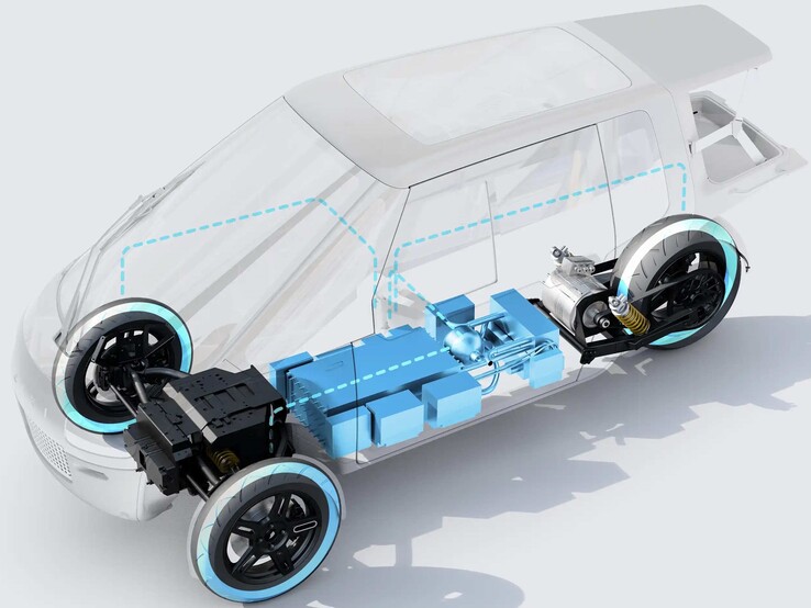 Le système de batterie intégré situé sur la face inférieure. (Source de l'image : Cixi)