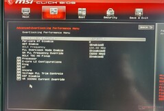 BIOS MSI Vector GP76 : Overclock