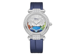 La Chopard Imperiale Four Seasons (photo) est livrée avec quatre bracelets interchangeables en cuir d&#039;alligator de différentes couleurs. (Source : Chopard)