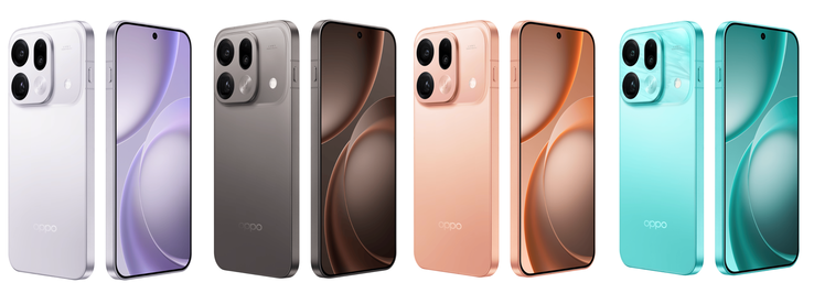 Les rendus officiels du Find X9s Pro dans toutes les options de couleur.