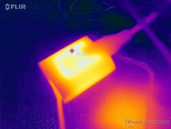 L'adaptateur secteur reste relativement froid à 31 °C, même après avoir utilisé des applications exigeantes pendant plus d'une heure