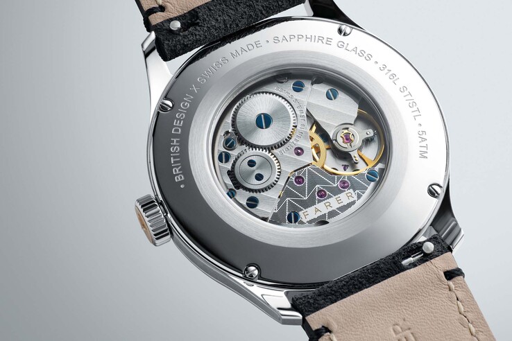 La Farer Lissom est équipée du calibre à remontage manuel La Joux-Perret D100, fabriqué en Suisse (Image source : Farer)