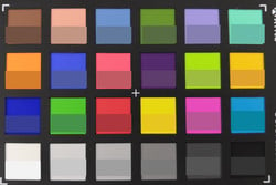 Honor 10 - ColorChecker : la couleur cible est située dans la partie inférieure de chaque carré.