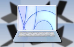 Le MacBook Air M2 est doté d&#039;un écran sans encoche dans les derniers rendus du prochain ordinateur portable Apple. (Image source : @LeaksApplePro - édité)