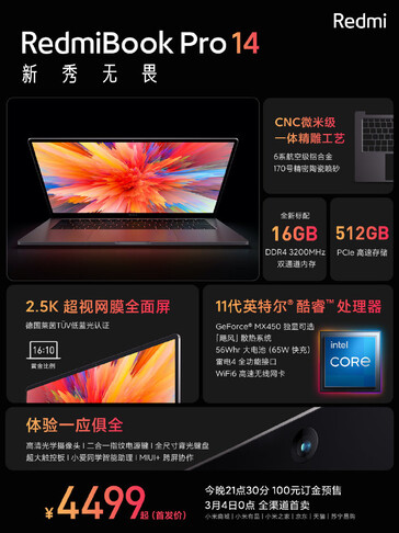 RedmiBook Pro 14. (Source de l'image : Xiaomi)