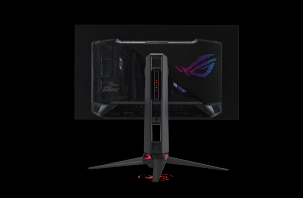 Conception arrière du ROG Swift OLED PG27AQDPR et socle compatible avec un trépied