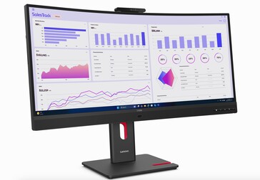 Vue de face du moniteur Lenovo ThinkVision T34WD.