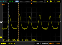 Scintillement de l'OLED : 235,8 - 245,1 Hz